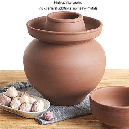 ZHOUXIAO Ceramic Fermentation Crock with Lid, Thickened Porcelain Pickle Jar, Kimchi Pot with Lid Ceramic Food Storage Sealed Containers, Foods Turnip Cabbage Fermenting 4KG