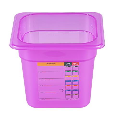 Restaurantware Food Storage Container 1 Pack of 2.3 qt Plastic Stackable Microwave-Safe Bin Dishwasher Safe Freezer Safe Purple Containers for Kitchen Storage - size: 1/6 Size
