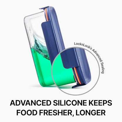 LocknLock Tritan Plastic Bisfree Modular Plus Food Storage Container Set, Lunch, Meal Prep, Stackable, BPA-Free, Leakproof, Freezer-Safe, 10 Pieces, 5 Boxes and 5 Lids, Navy, 450ml - color: Navy, size: 10 set (5 containers & 5 Lids), 450 ml