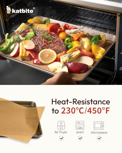 Katbite Unbleached Parchment Paper Baking Sheets, 120Pcs 12x16 Inch Precut Parchment Paper for Baking, Heavy Duty & Non-stick, Half Sheet Paper for Baking, Cooking, Steaming, Oven Paper - color: 12"x16"-120
