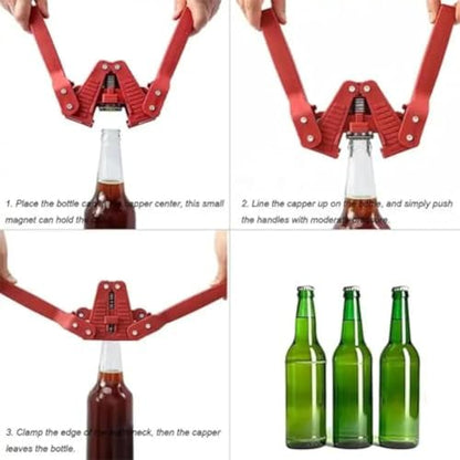 Bottle Capper Bench Bottle Beer Capper, Plastic Brewing Tools for Home Brewing, Beer Capping Equipment Wine Bottle Sealing, Portable Sealing Machine