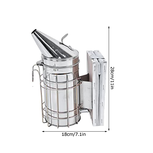 8 Piece Beekeeping Kit with Smoker, Bee Brush, Scraper, Frame Clip, Wire Embedder, Queen Cage, Uncapping Tool, and Marking Bottle for Hive Inspection and Honey Harvesting