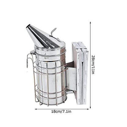 8 Piece Beekeeping Kit with Smoker, Bee Brush, Scraper, Frame Clip, Wire Embedder, Queen Cage, Uncapping Tool, and Marking Bottle for Hive Inspection and Honey Harvesting