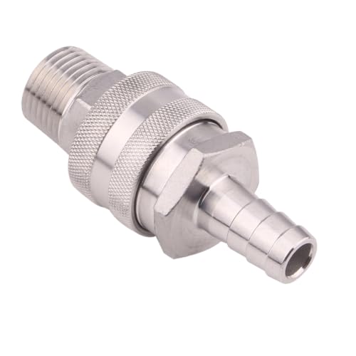 DERNORD Stainless Steel Quick Disconnect Set - Beer Brewing Connector Kit (Barb Female/MPT Male(Pack of 2)) - size: Barb Female/MPT Male