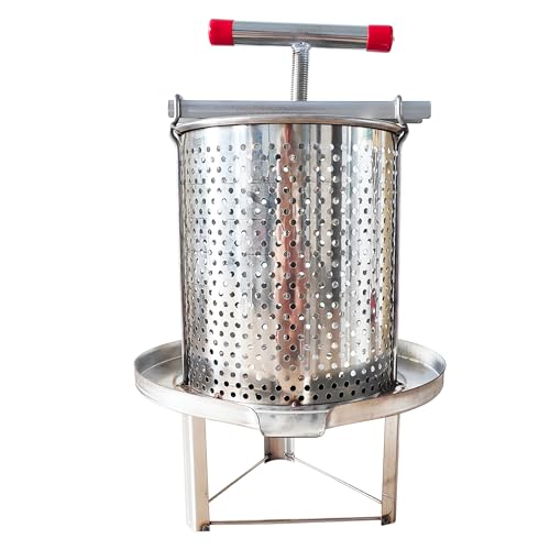 Mesh Honey Press Extractor Honey Extractor, Honeycomb Pressing Machine, Manual Stainless Steel Household Mesh Honey Extracting Equipment for Small Beekeeping, Fruit Wine and Juice Making