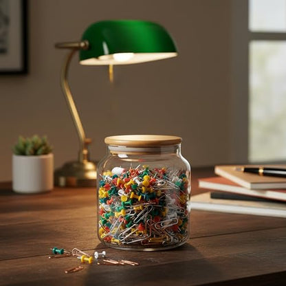 kitchentoolz 1/2 Gallon Mason Jar – 64 oz Wide Mouth Half Gallon Glass Jar with Wooden Lid – 2‑Pack Large Mason Jars for Kitchen Storage, Pantry Organization & Decorative Use