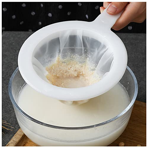 Kitchen Ultra-Fine Nylon Mesh Strainer 5.51 Inch, Plastic Sieve Fine Mesh with Handle Kitchen Tool For Soy Milk, Coffee, Milk, Yogurt, Juice,Tea Leaf Filter, Honey, Wine (200 mesh) - size: 200 mesh