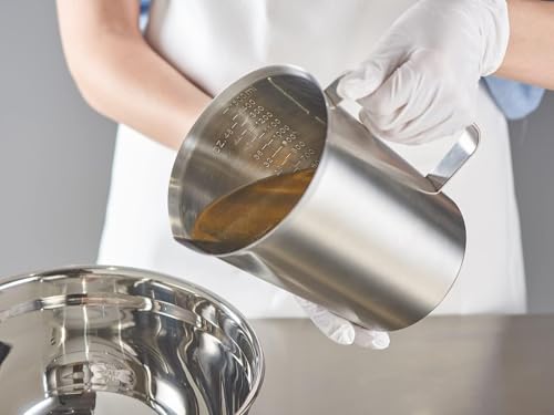 CURTA 18/8 Stainless Steel Measuring Cup with Handle and Pour Lip 48 OZ (6 Cup, 1500 ML) - color: Flat Handle, size: 48 OZ (6 Cup, 1500 ML)