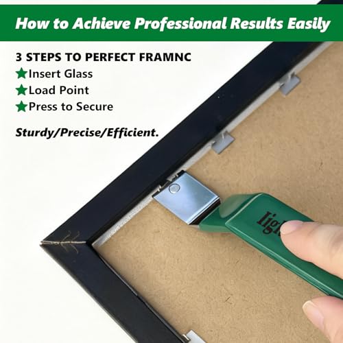 Magnetic Glazier Driver Push Tool (2-Pack) for Picture Frame Hardware with 200pcs Glazing Points | Kit for Window Glass Framing Backing Clips