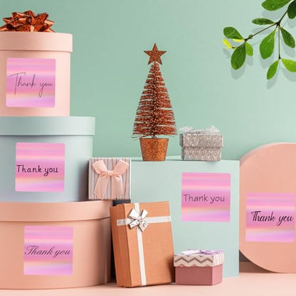 Holographic Square Thermal Labels Stickers 3" x 3", Direct Square Thermal Stickers Labels, Glitter Self-Adhesive Thermals Label for Small Business- Holographic Pink - color: Holographic Pale Pink, size: 3 X 3 inch