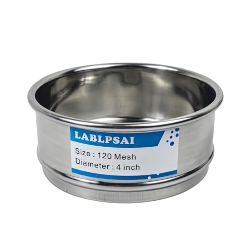 120 Mesh Lab Sieves 4" Diameter 304 Stainless Steel Wire Cloth Test Sieve for Industrial Laboratory Home - size: 120 mesh