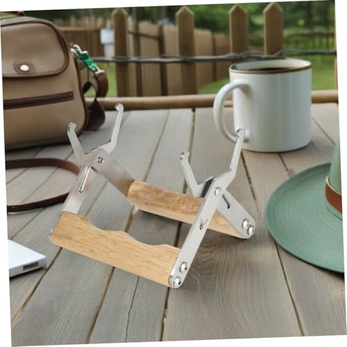 Kisangel 4pcs Beekeeping Frame Gripper Tool with Wooden Handle Stainless Steel Hive Frame Holder for Beekeepers Honey Harvesting and Hive Inspection
