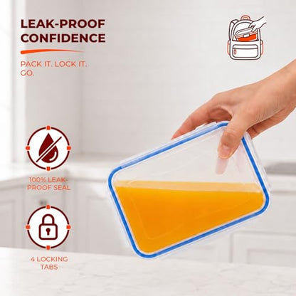 Tribello 68 oz Airtight Food Storage Containers with SnapTight Lids – Clear, Stackable, BPA-Free Meal Prep Containers for Kitchen, Freezer & Pantry – 3-Pack - size: 68 OZ - 3 Pack