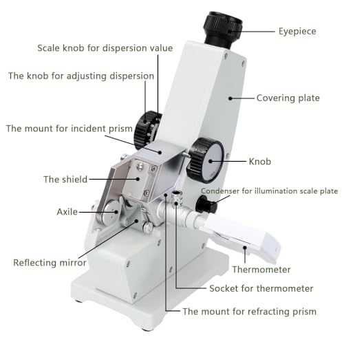 Abbe Refractometer WYA-2WAJ Monocular Refractometer Laboratory Optical Equipment for the Detection and Analysis of Sugar Chemical Industry Beverage Food