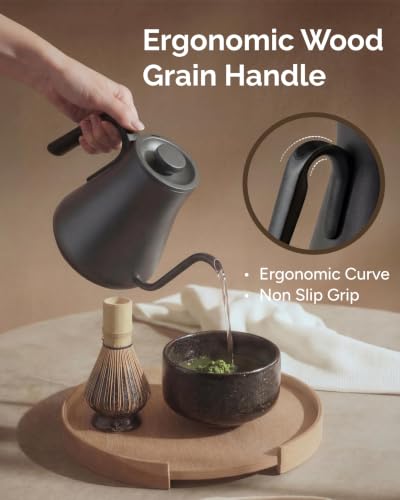 INTASTING Electric Kettle, Gooseneck Electric Kettle, ±1℉ Temperature Control, BPA-Free Stainless Steel Inner, Quick Heating, for Pour Over Coffee, Brew Tea, Boil Hot Water, 1500W/0.9L Dark Grey - color: Grey