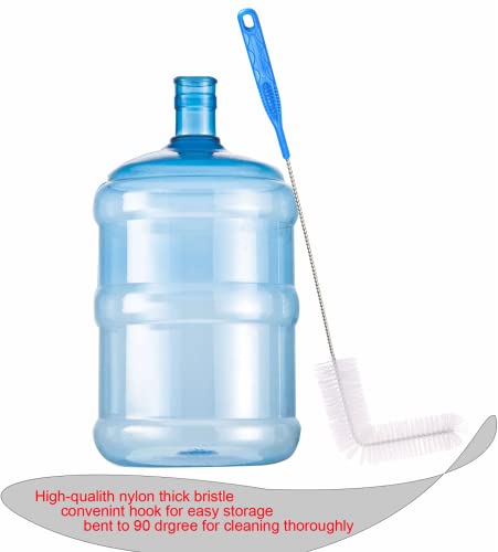 Carboy Brush, Cleaning 2 Piece 30 inch Nylon Brushes, and Stainless Steel Extended Handle Water Bottle Brushes for 3 5 6 6.5 Gallon Glass Jugs Fermenters L-Bend Wire DHUAYT47665