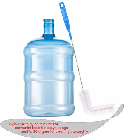 Carboy Brush, Cleaning 2 Piece 30 inch Nylon Brushes, and Stainless Steel Extended Handle Water Bottle Brushes for 3 5 6 6.5 Gallon Glass Jugs Fermenters L-Bend Wire DHUAYT47665