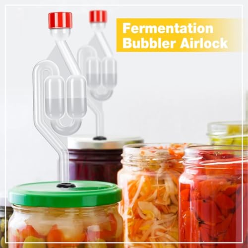 Air Lock for Fermenting, 3Pcs Airlocks for Fermenting, S-Shaped Bubble Airlock Set with Rubber Stoppers, Used for Brewing Wine, Beer, Sauerkraut, Pickles