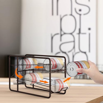 MOOACE 4 Pack Can Dispenser Rack, Stackable Can Storage Organizer Holder for Canned Food Kitchen Cabinet Pantry Countertop, Bronze - color: Bronze