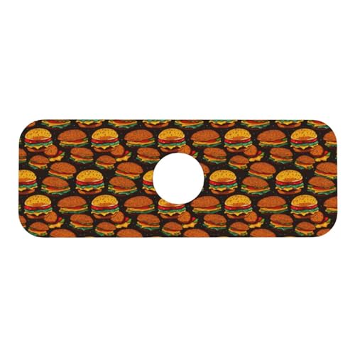 Hamburger Faucet Mat For Kitchen Sink, Absorbent Countertop Protector, Quick Dry Sink Splash Guard Pad, Waterproof Draining Mat 15" X 5.5" - color: Style 10