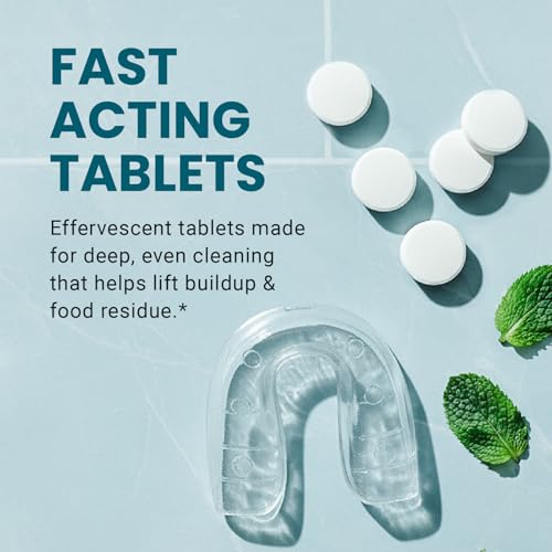 Overnight + Whitening Retainer Cleaner, Remove Stains, Discoloration, and Plaque | 4 Month Supply | Denture Cleanser with Whitening Boost,120 Tablets by M3 Naturals (Pack of 2) - size: 120 Count (Pack of 2)