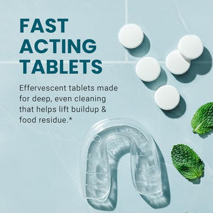 Overnight + Whitening Retainer Cleaner, Remove Stains, Discoloration, and Plaque | 4 Month Supply | Denture Cleanser with Whitening Boost,120 Tablets by M3 Naturals (Pack of 2) - size: 120 Count (Pack of 2)