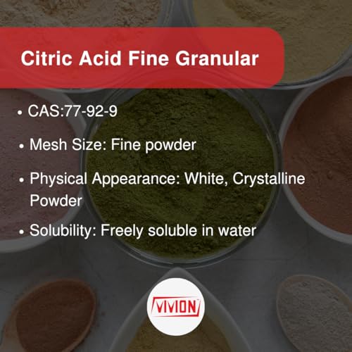 Citric Acid Powder - Bulk 50 lb - Food Grade - Anhydrous Fine Granular - Sour Flavor Enhancer & Preservative - Natural Cleaner Descaling Concentrate - Soap Skincare Bath Bomb Cosmetic Ingredient