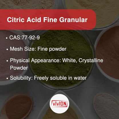 Citric Acid Powder - Bulk 50 lb - Food Grade - Anhydrous Fine Granular - Sour Flavor Enhancer & Preservative - Natural Cleaner Descaling Concentrate - Soap Skincare Bath Bomb Cosmetic Ingredient