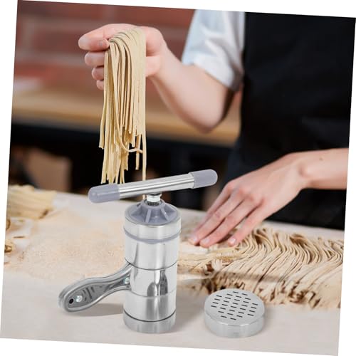 6pcs Manual Honey Extractor and Pasta Machine Set Pressing Force Includes Stainless Steel Honey Presser and Spaghetti Maker Molds for Home Use