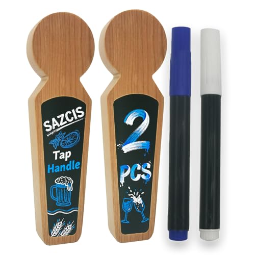 Beer Tap Handle ，2 Keg Tap with 4 Pen Set & Gift Wrapping, Cherry Wood Keg Tap Handle for Kegerator, Homebrew & Bars - color: 2 PCS