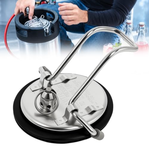Corny Keg Lid Replacement with 304 Stainless Steel Pressure Relief Valve and O-Ring, Cornelius Keg Lid for Homebrew Beer, Soda Keg, Carbonation Keg