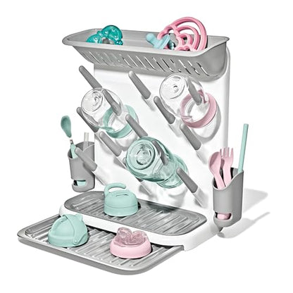 OXO Tot Expandable Drying Rack – Space-Saving Drying Rack | Newborn and Baby Essentials | Breastfeeding Essentials | Dry Baby Bottles | Save Space in Kitchen - size: Expandable