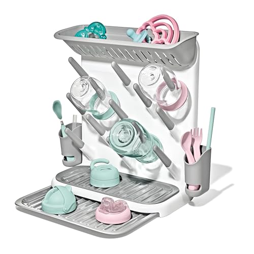 OXO Tot Expandable Drying Rack – Space-Saving Drying Rack | Newborn and Baby Essentials | Breastfeeding Essentials | Dry Baby Bottles | Save Space in Kitchen - size: Expandable