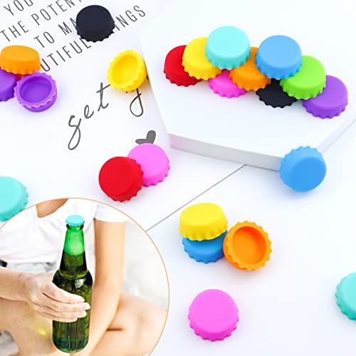 54 PCS Silicone Rubber Bottle Caps, 9 Colors Reusable Beer Caps for Home Brewing Beer, Soft Drink, Wine Bottle, Beer Bottle, Soda Bottles Kitchen Gadgets