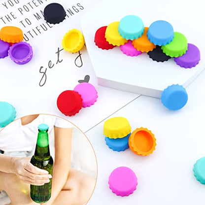 54 PCS Silicone Rubber Bottle Caps, 9 Colors Reusable Beer Caps for Home Brewing Beer, Soft Drink, Wine Bottle, Beer Bottle, Soda Bottles Kitchen Gadgets