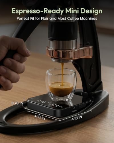 Maestri House S2 Espresso Coffee Scale with Timer, USB-C Rechargeable 2kg/0.1g Precision Shot Scale, Digital Scale for Espresso Brewing(Black) - color: Black