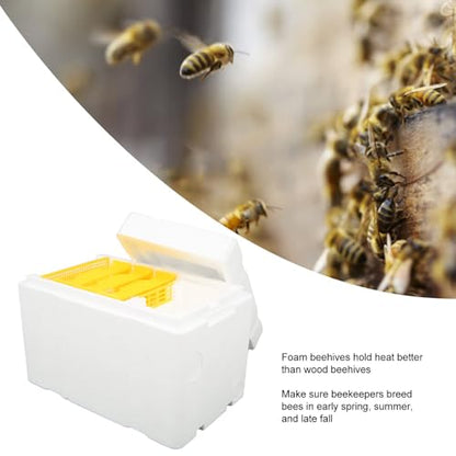 Foam Beehive Box for Beekeeping, Lightweight Portable Mating Box for Breeding and Reproduction, with Sliding Panels, Better Insulation Than Wooden