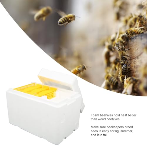 Foam Beehive Box for Beekeeping, Lightweight Portable Mating Box for Breeding and Reproduction, with Sliding Panels, Better Insulation Than Wooden