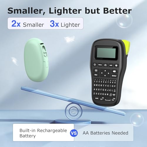 SUPVAN E10 Bluetooth Label Maker Machine with 3 Tapes, Continuous Waterproof Label, Versatile App with 35 Fonts and 1k+ Icons, Inkless Labeler for Home, Kitchen, School, Office Organization, Green - color: Green