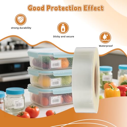 500 PCS Clear Stickers, Clear Labels Transparent Label Protectors Wafer Seal Stickers for Office, Library, Waterproof Labels for Protecting Mail & Package Barcodes, Books, Numbers (3.15×1.2 inch)
