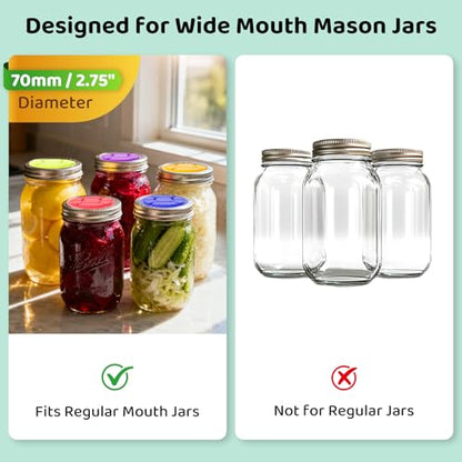 Perfect Fit: 5-Pack Fermentation Lids for Regular Mouth Mason Jars, Silicone Airlock Lids for Standard Ball & Kerr Jars, Self-Burping Valve for Pickles, Relish & Small Batch Ferments - style: Small/Regular Mouth/2.75(inch)/5P