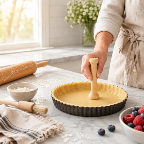 Mrs. Anderson’s Baking Dual-Sided Pastry Dough Tart Tamper, Hardwood, 6-Inches - style: Dual-Sided Dough Tamper