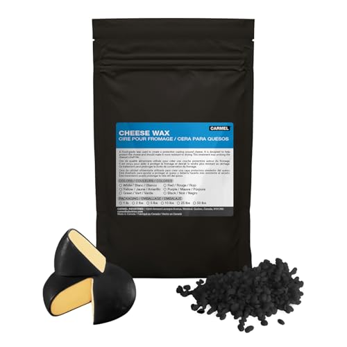 Carmel Cheese Wax, Black (1 lb), Food-Grade Wax to Protect Cheese, Wax Beads for Cheese Makers