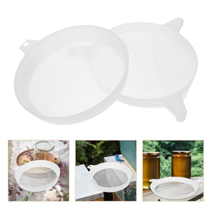 2pcs Double Layer Honey Strainer Filter Nylon Mesh Sieve for Soy Milk Coffee Yogurt and Juice Easy to Clean Kitchen Tool