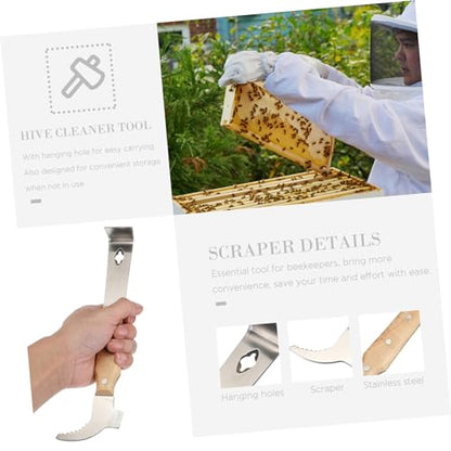 Toyvian Beehive Scraper Tool with Handle Hive Frame Lifter Cleaner Essential Beekeeping Supply for Easy Hive Maintenance and Frame Separation