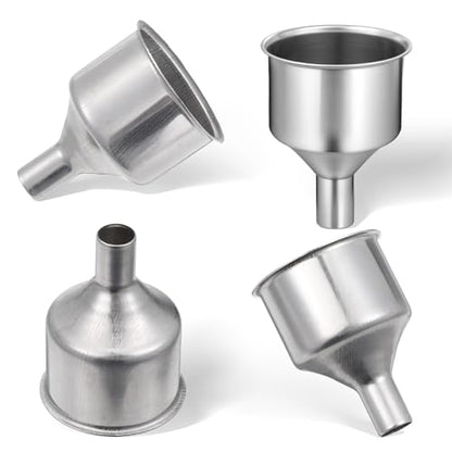 Stainless Steel Funnel for Flask Small Kitchen Funnel Set with 3/8" Spout for Transferring Coffee Beans Spice Blends Beer Oil Bottle