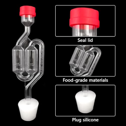 2pcs Fermentation Airlock, Brewing Airlock Plastic, Fermentation Valve Bubbler Airlocks, Exhaust Valve Beer Making Vent Air Lock With Cap Reusable Wine Fermentation