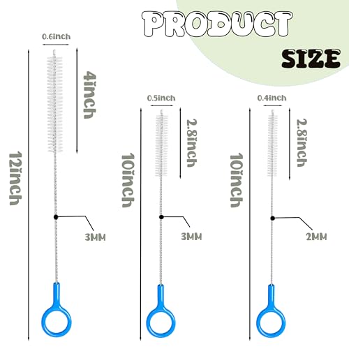 Extra Long Straw Cleaner Brush with Durable Nylon Bristles | Perfect for Reusable Straws, Baby Bottles, Tumblers, Sippy Cups & Narrow Tubes