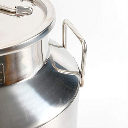 Milk Can with Sealed Lid, Stainless Steel Milk Transport Cans Wine Pail Bucket Tote Jug Pot Oil Liquid Storage Barrel with 2 Handles Sealed Silicone Anti-Leak Ring Lock Belt 50L 13.208 Gallon - color: 50l