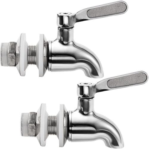 Stainless Steel Spigot for Beverage Dispenser, Water Dispenser Replacement Part, Outdoor Water Faucet for Sun Tea Jar, Party, Camping (2 Pack) - size: 2 Pack